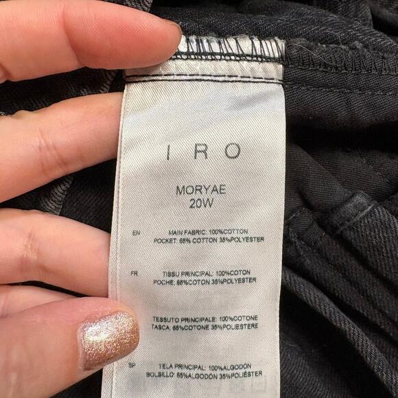 IRO Moryae Charcoal Belted High Waisted Pleated Paperback Denim Shorts - 34/XS/2 - Picture 8 of 9